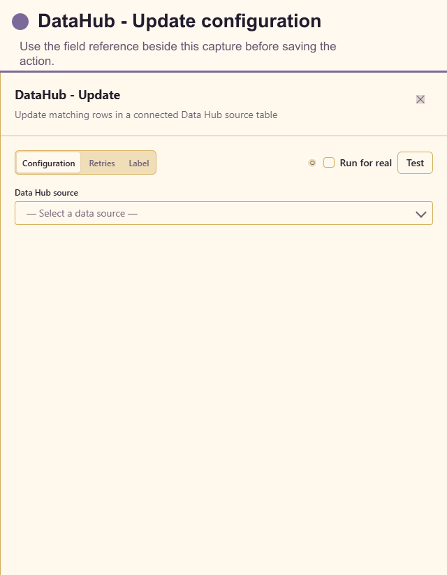 DataHub - Update configuration drawer