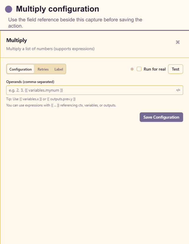 Multiply configuration drawer
