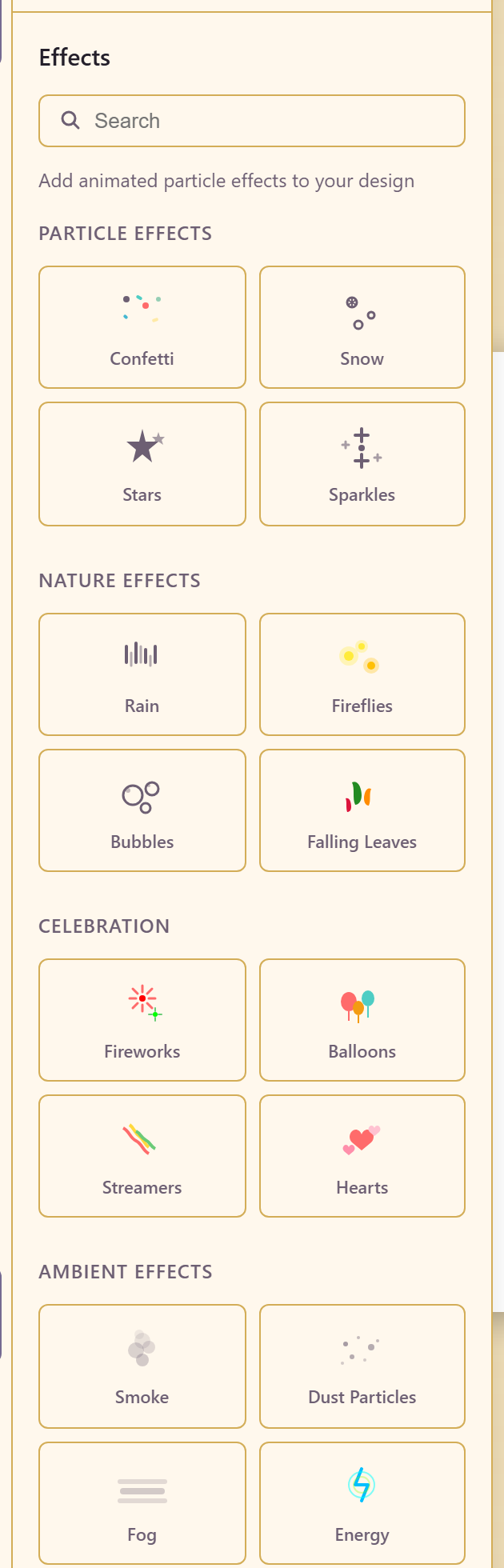 The Effects panel