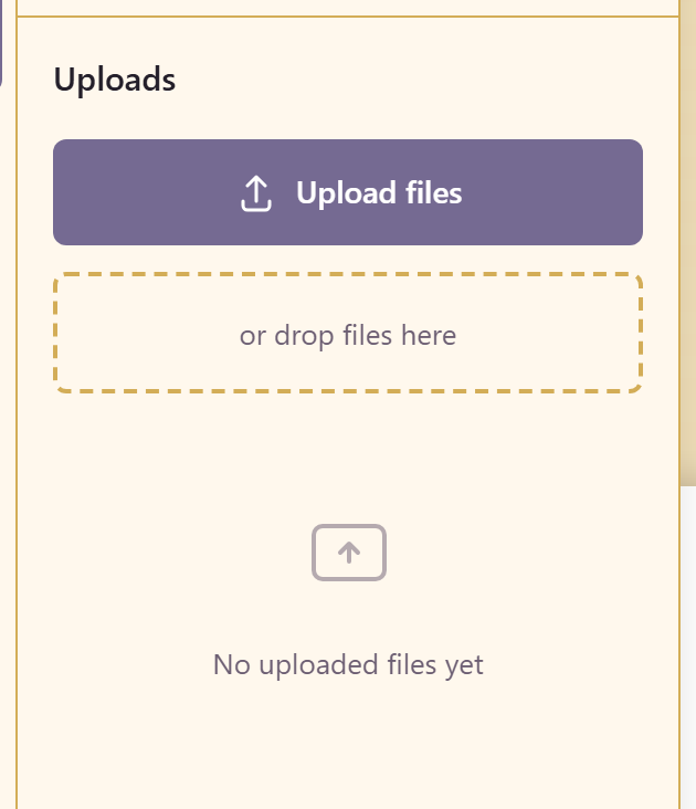 The Uploads panel