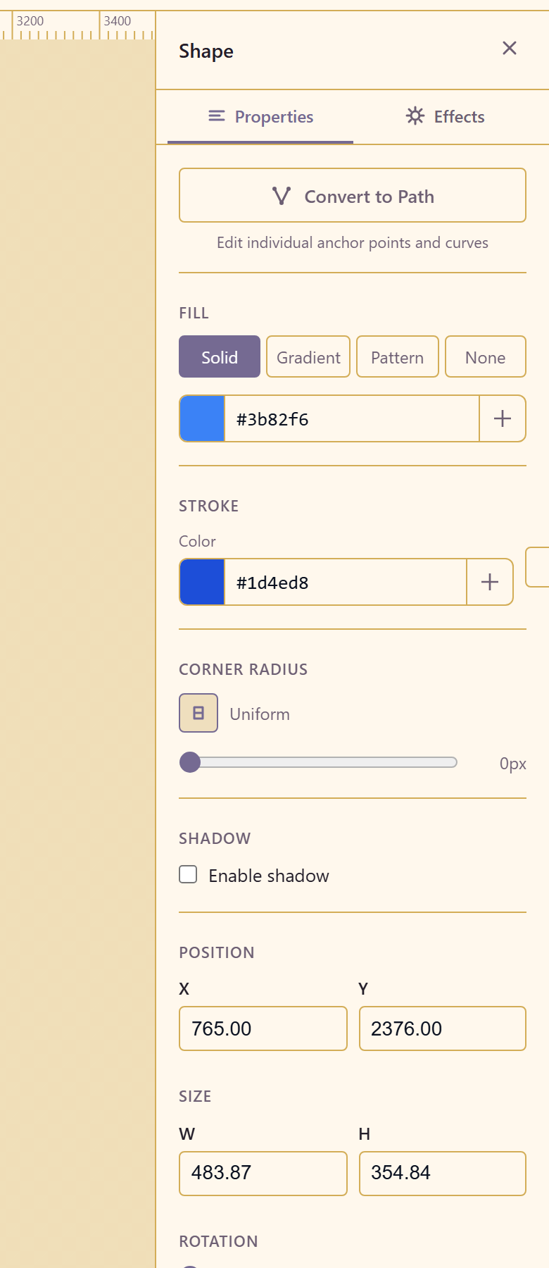 The shape properties