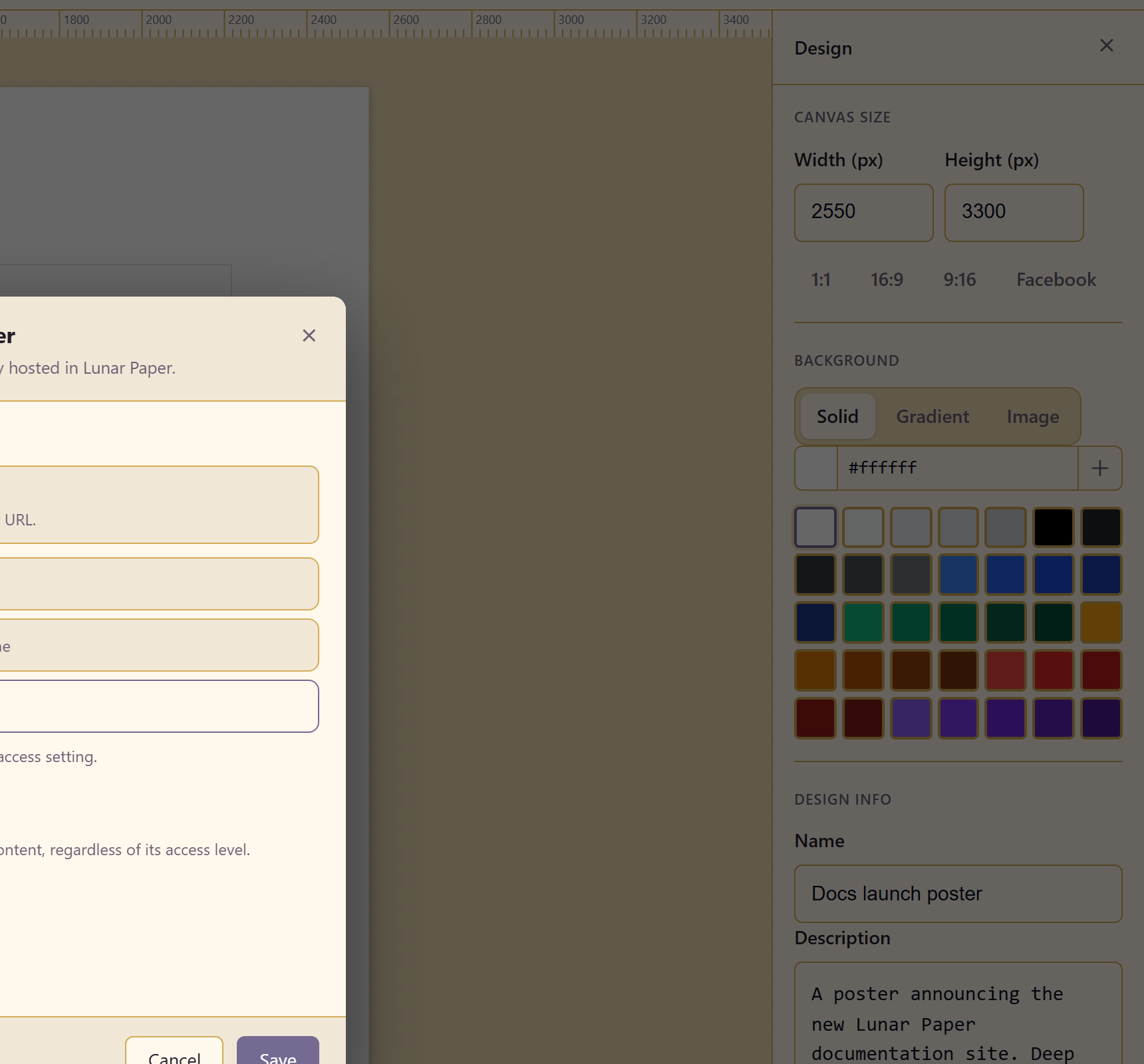 The share dialog
