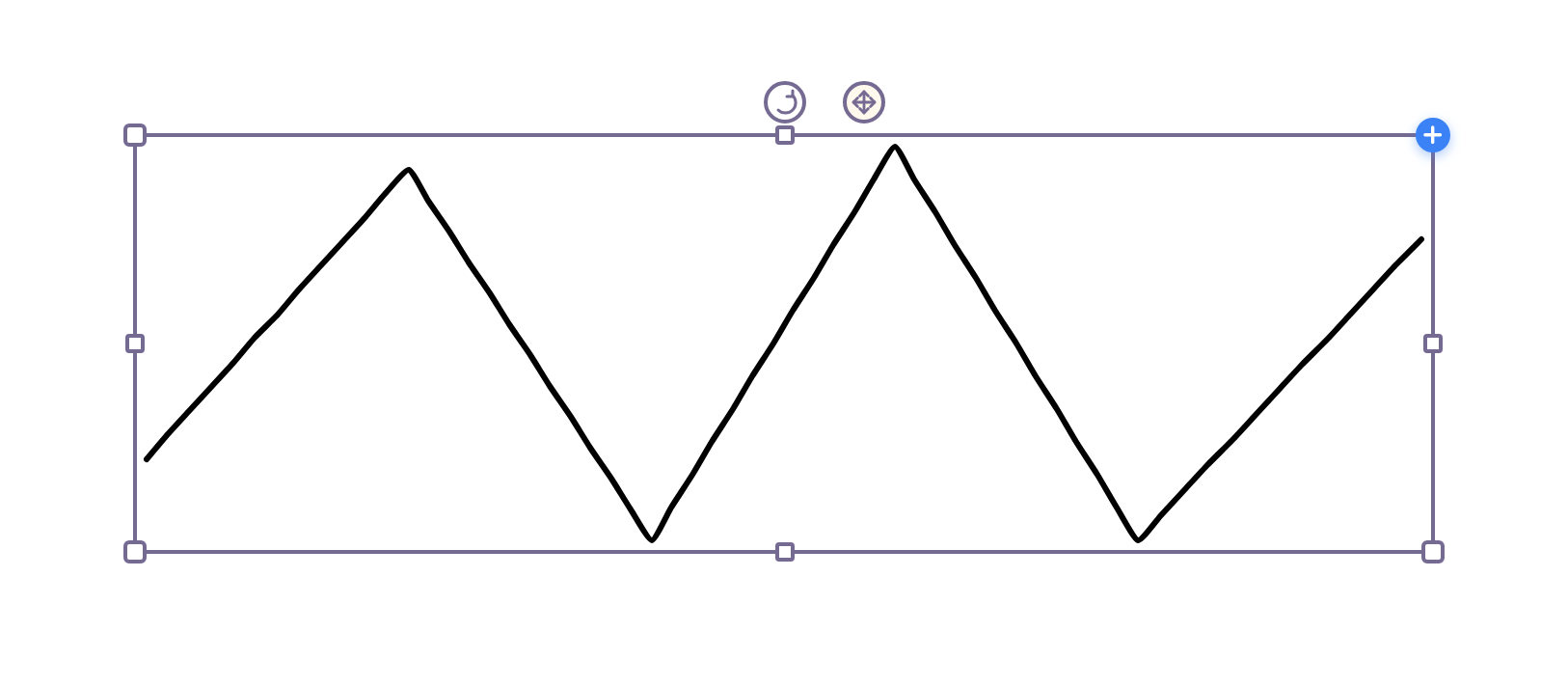 A path with the Vector Tools active