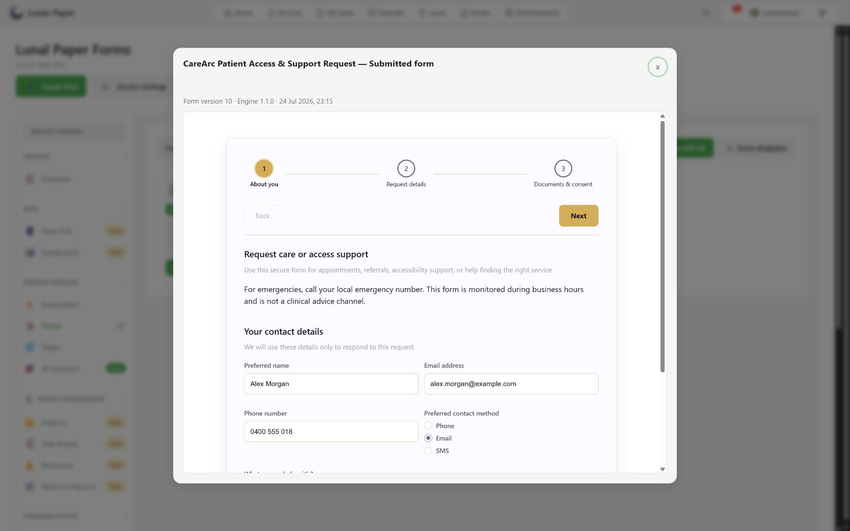 Read-only submitted response playback