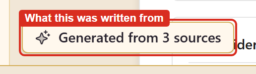 The provenance badge at the foot of a generated document